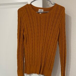 St. John's Bay Cable Knit Sweater in Burnt Orange